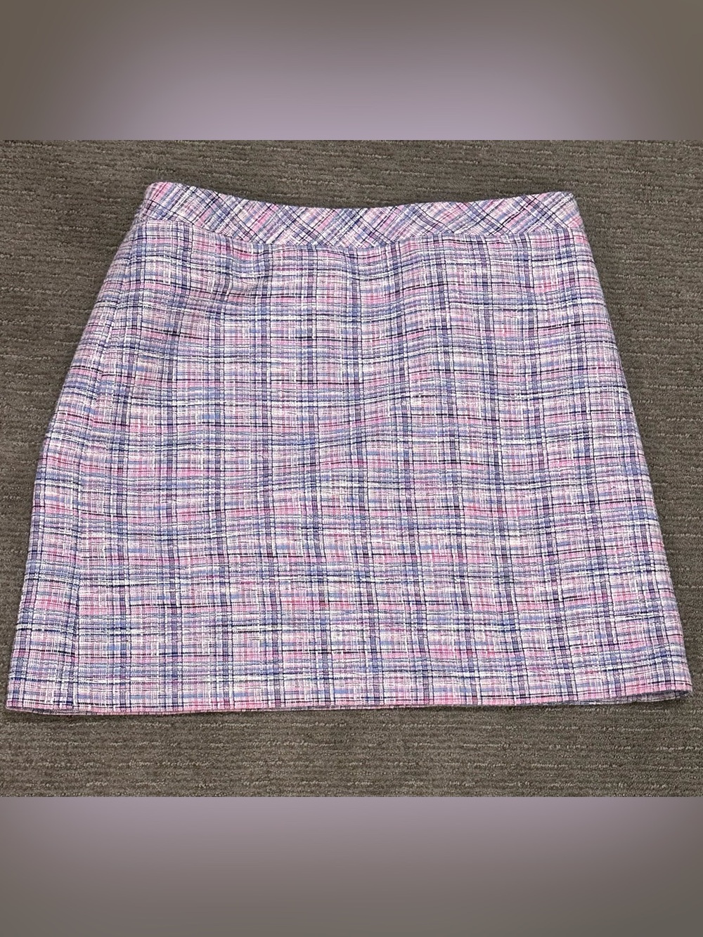 Talbots Pink and Navy Plaid Mini Skirt